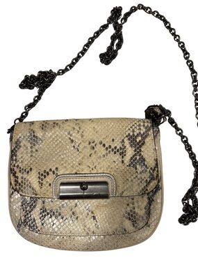 Reptile-print Coach crossbody bag with strap